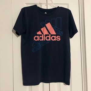 Adidas Navy and Pink Graphic Tee
